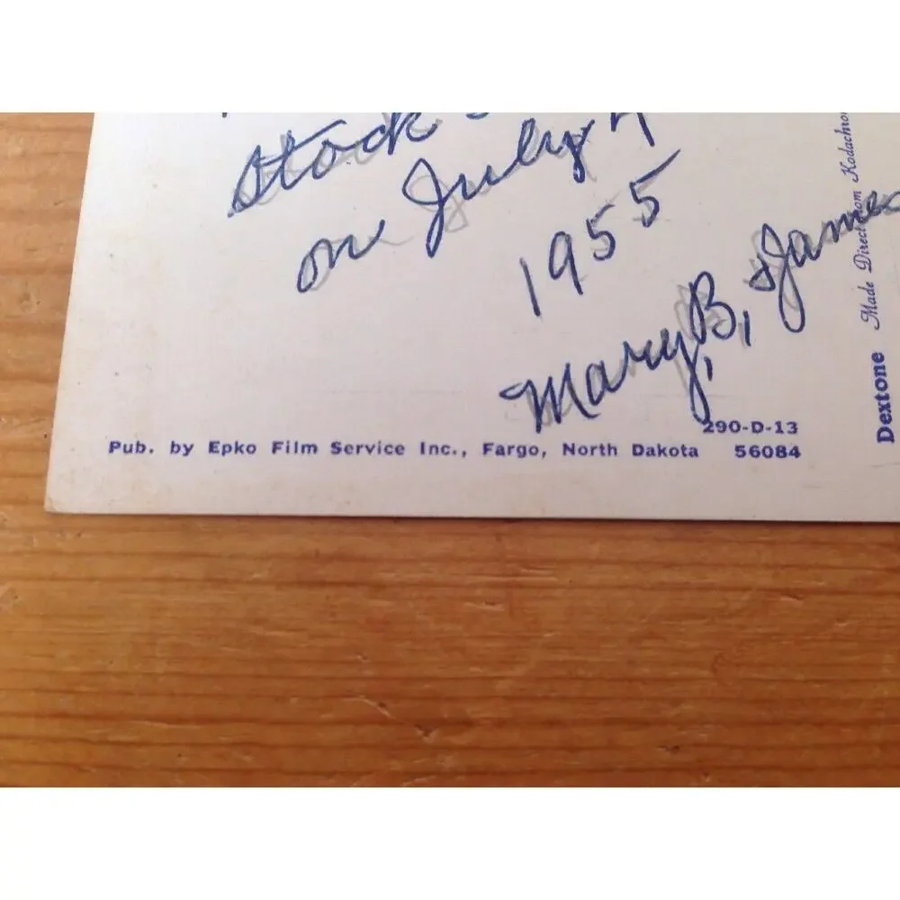 1955 Vintage Ektachrome Dexter Dextone Center Ave Moorhead MN Unposted Postcard